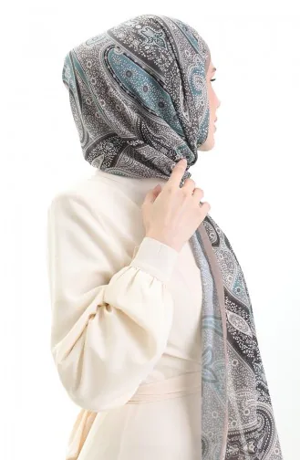 Karaca Châle Coton à Motifs 82001-04 Toprak Pétrole 82001-04