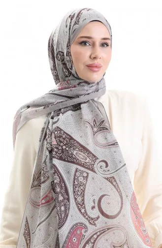 Karaca Desenli Cotton Şal 82001-06 Vizon Kiremit