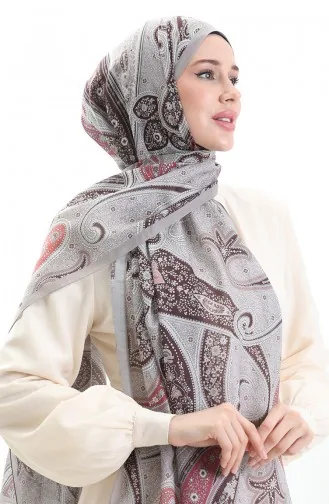 Karaca Desenli Cotton Şal 82001-06 Vizon Kiremit