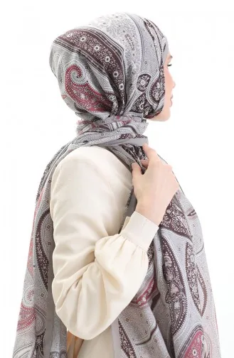 Karaca Desenli Cotton Şal 82001-06 Vizon Kiremit