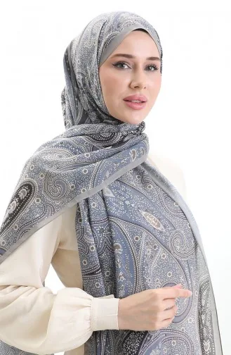 Châle En Coton à Motifs Karaca 82001-08 Beige Foncé Indigo 82001-08