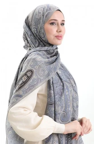 Châle En Coton à Motifs Karaca 82001-08 Beige Foncé Indigo 82001-08