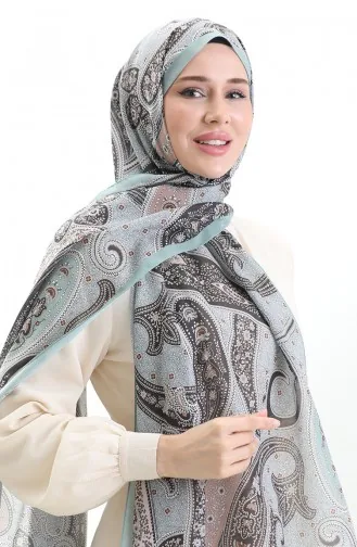 Karaca Desenli Cotton Şal 82001-10 Yeşil
