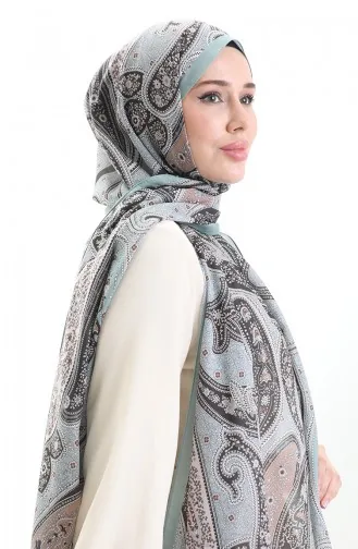 Karaca Desenli Cotton Şal 82001-10 Yeşil
