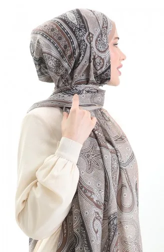 Karaca Desenli Cotton Şal 82001-12 Karamel