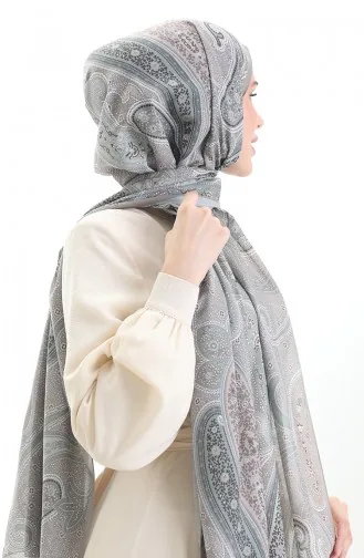 Karaca Desenli Cotton Şal 82001-13 Toprak Yeşil