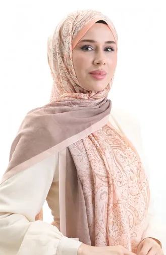 Châle En Coton à Motifs Karaca 82003-01 Brun Saumon 82003-01