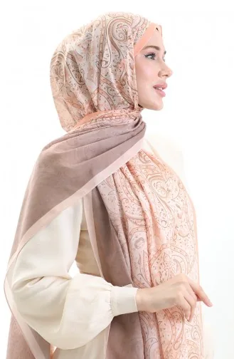 Châle En Coton à Motifs Karaca 82003-01 Brun Saumon 82003-01