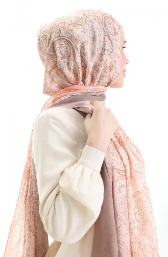 Châle En Coton à Motifs Karaca 82003-01 Brun Saumon 82003-01