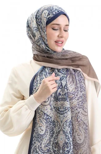 Karaca Desenli Cotton Şal 82003-07 Kahverengi Mor