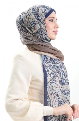 Karaca Desenli Cotton Şal 82003-07 Kahverengi Mor