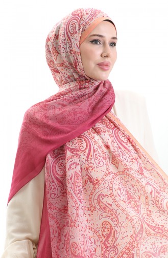 Karaca Desenli Cotton Şal 82003-09 Pudra Turuncu