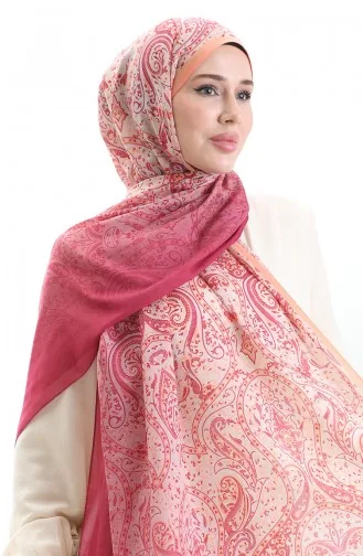 Karaca Desenli Cotton Şal 82003-09 Pudra Turuncu