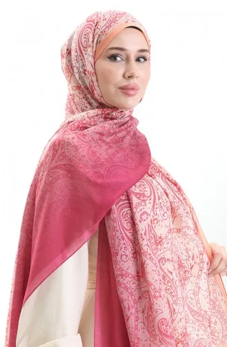 Karaca Desenli Cotton Şal 82003-09 Pudra Turuncu