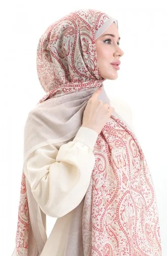 Karaca Desenli Cotton Şal 82003-10 Krem Nar Çiçeği