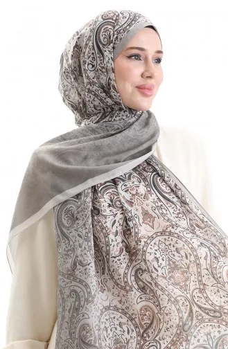 Karaca Desenli Cotton Şal 82003-12 Taş Koyu Bej