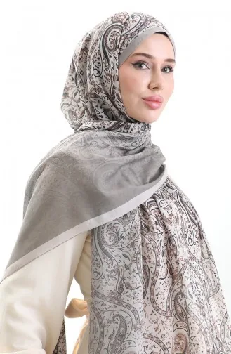 Karaca Desenli Cotton Şal 82003-12 Taş Koyu Bej