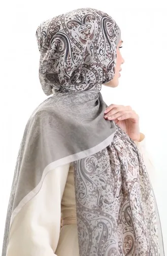 Karaca Desenli Cotton Şal 82003-12 Taş Koyu Bej