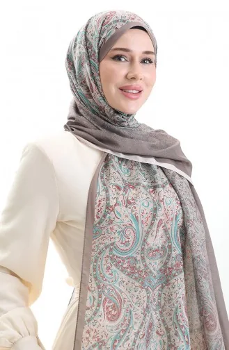 Karaca Gestreepte Katoenen Sjaal 82003-17 Bruin Groen 82003-17