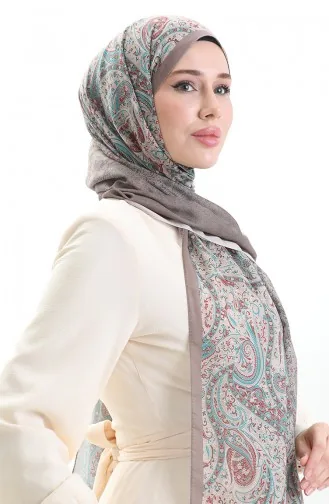 Karaca Gestreepte Katoenen Sjaal 82003-17 Bruin Groen 82003-17