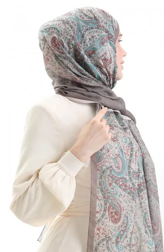 Karaca Gestreepte Katoenen Sjaal 82003-17 Bruin Groen 82003-17