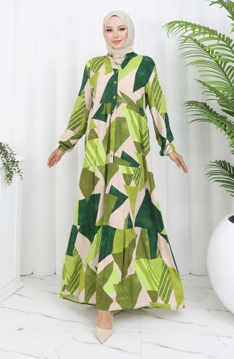 Smaragdgrün Hijab Kleider 5580-01