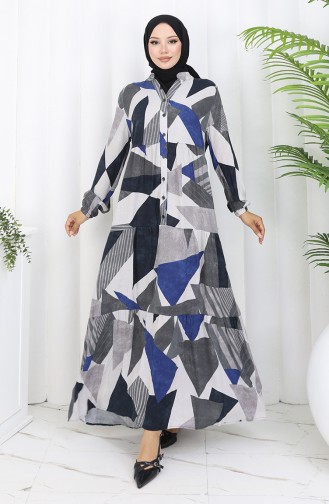 Grau Hijab Kleider 5580-02