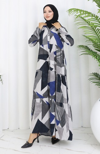 Grau Hijab Kleider 5580-02