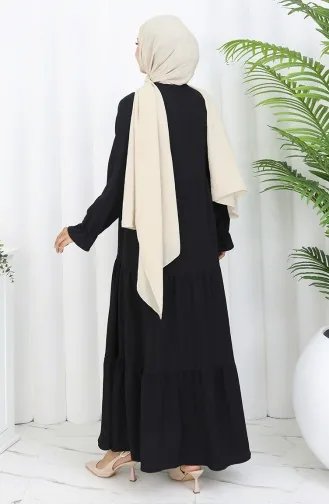 Crepe Fabric Zippered Dress 6999-04 Black 6999-04