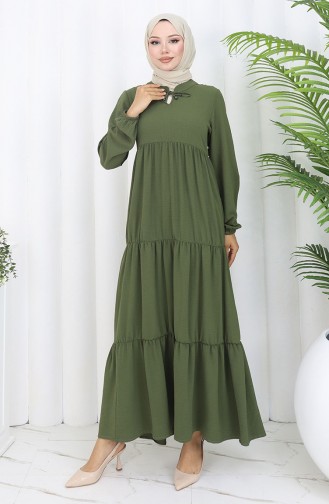 Khaki Hijab Kleider 4909-03