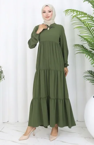 Khaki Hijab Kleider 4909-03