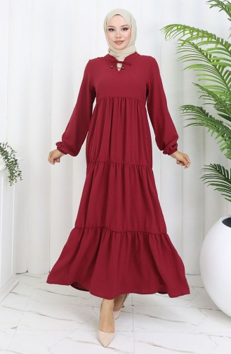Red Hijab Dress 4909-05