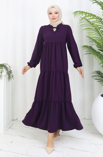 Plum Hijab Dress 4909-07