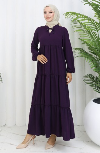 Plum Hijab Dress 4909-07