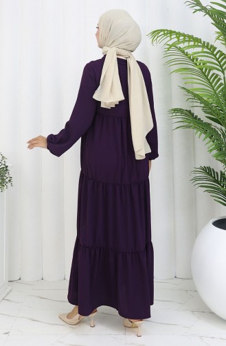 Plum Hijab Dress 4909-07