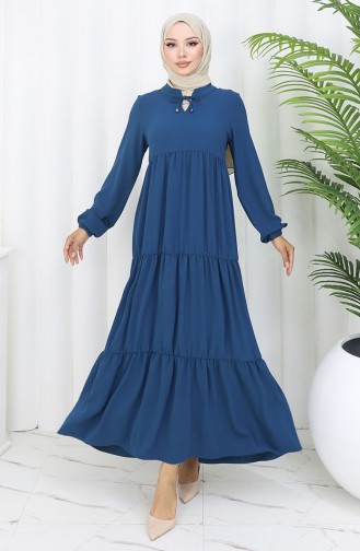 Petrol Hijab Dress 4909-08