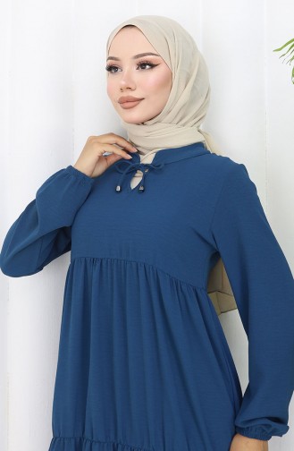 Petrol Hijab Dress 4909-08