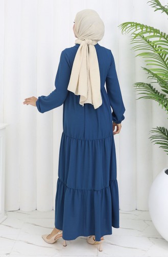Petrol Hijab Dress 4909-08