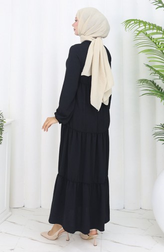 Schwarz Hijab Kleider 4909-10
