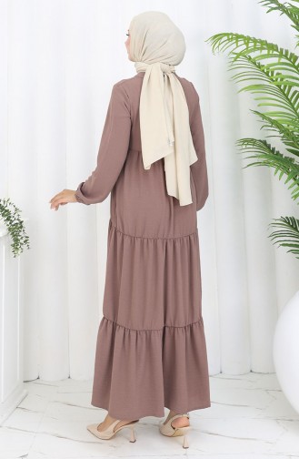 Milk Coffee Hijab Dress 4909-11