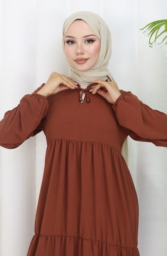 Tan Hijab Dress 4909-12