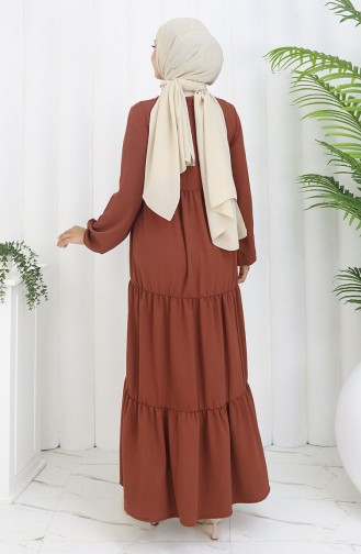 Tan Hijab Dress 4909-12
