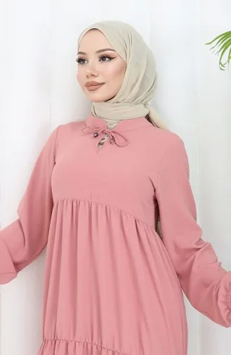 Peach Pink Hijab Dress 4909-15
