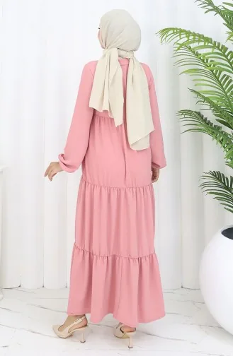 Peach Pink Hijab Dress 4909-15