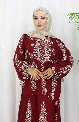 Weinrot Hijab Kleider 0106-01