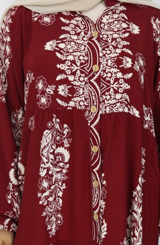 Weinrot Hijab Kleider 0106-01