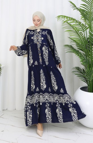Dunkelblau Hijab Kleider 0106-03