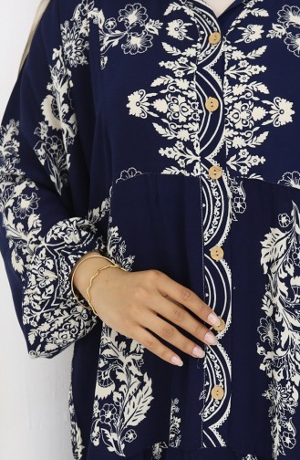 Dunkelblau Hijab Kleider 0106-03