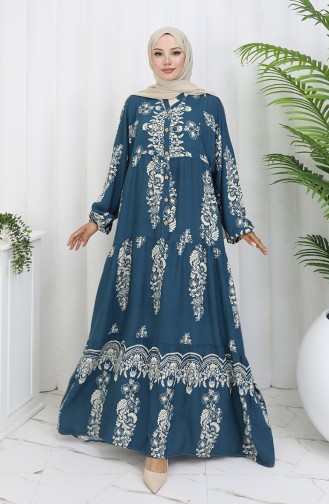 Petrol Hijab Dress 0106-04