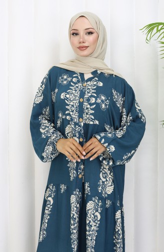 Petrol Hijab Dress 0106-04